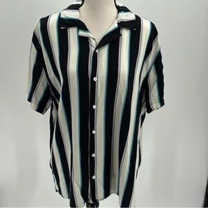 UEC Original Use black & white striped men’s shirt size large short sleeve